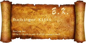 Buchinger Kitti névjegykártya